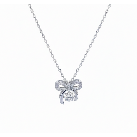 Silver Pookie Solitaire Zircon Chain Pendant