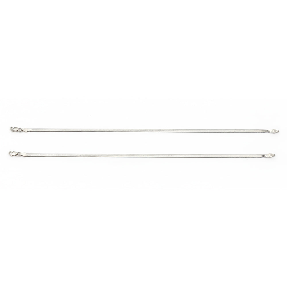 Silver Premium Wide Herringbone Chain Anklet for her