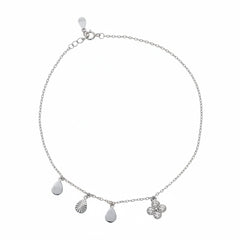 925 Silver Clover Aesthetic & Elegant Charms Anklet for her