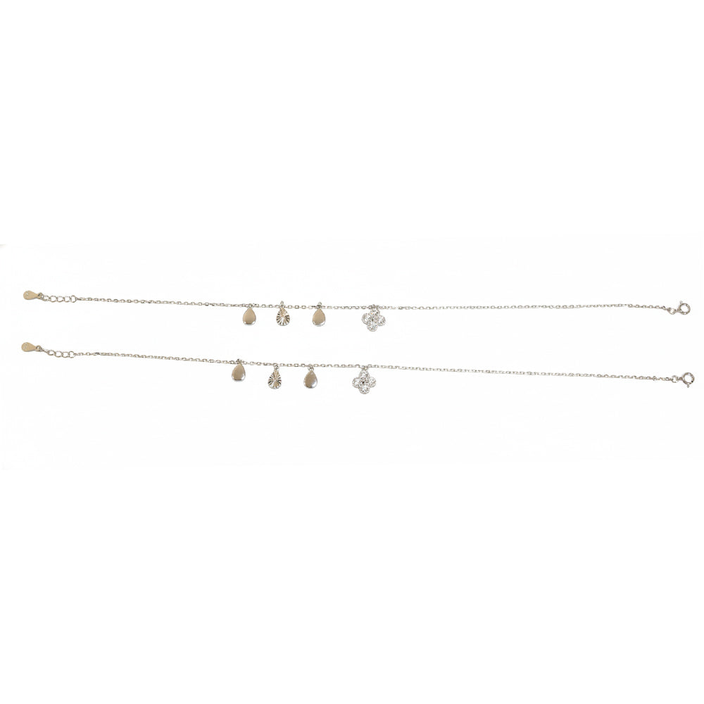 925 Silver Clover Aesthetic & Elegant Charms Anklet for her