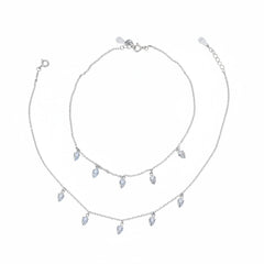 Silver zirconia Diamond Claws anklet for her