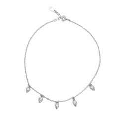 Silver zirconia Diamond Claws anklet for her
