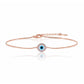 Rose Gold Elegant Evil Eye Sterling Bracelet For Her