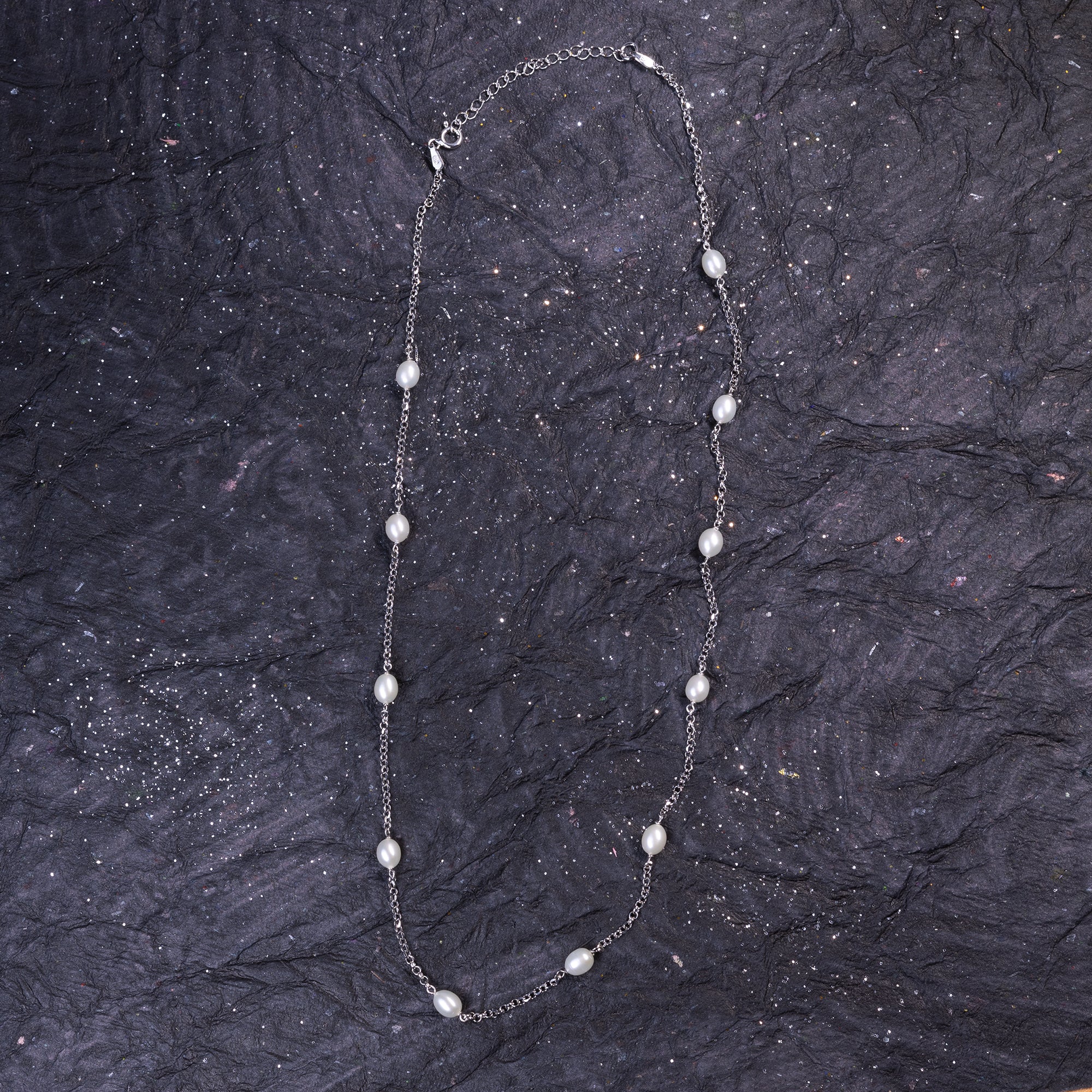 Silver classy Pearl Gemstone Chain
