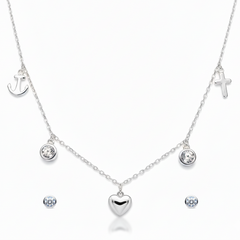 Silver Faith & Love Charming Set