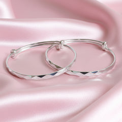 Silver 999 Premium cut Rainbow effect lines Baby Bracelet