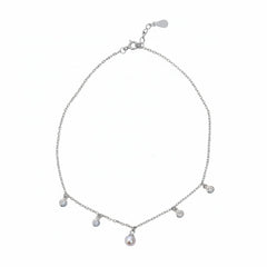 Silver pearl diamond charms Anklets for her