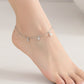 Silver pearl diamond charms Anklets for her