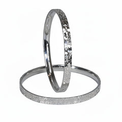 Silver Evergreen Hammered Textured Baby Bangles ( For 2-4 Years )