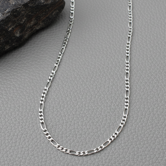 Silver Classic Figaro Chain For Him