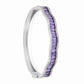 Silver Amethyst Purple Baguette Cut Zirconia Bracelet