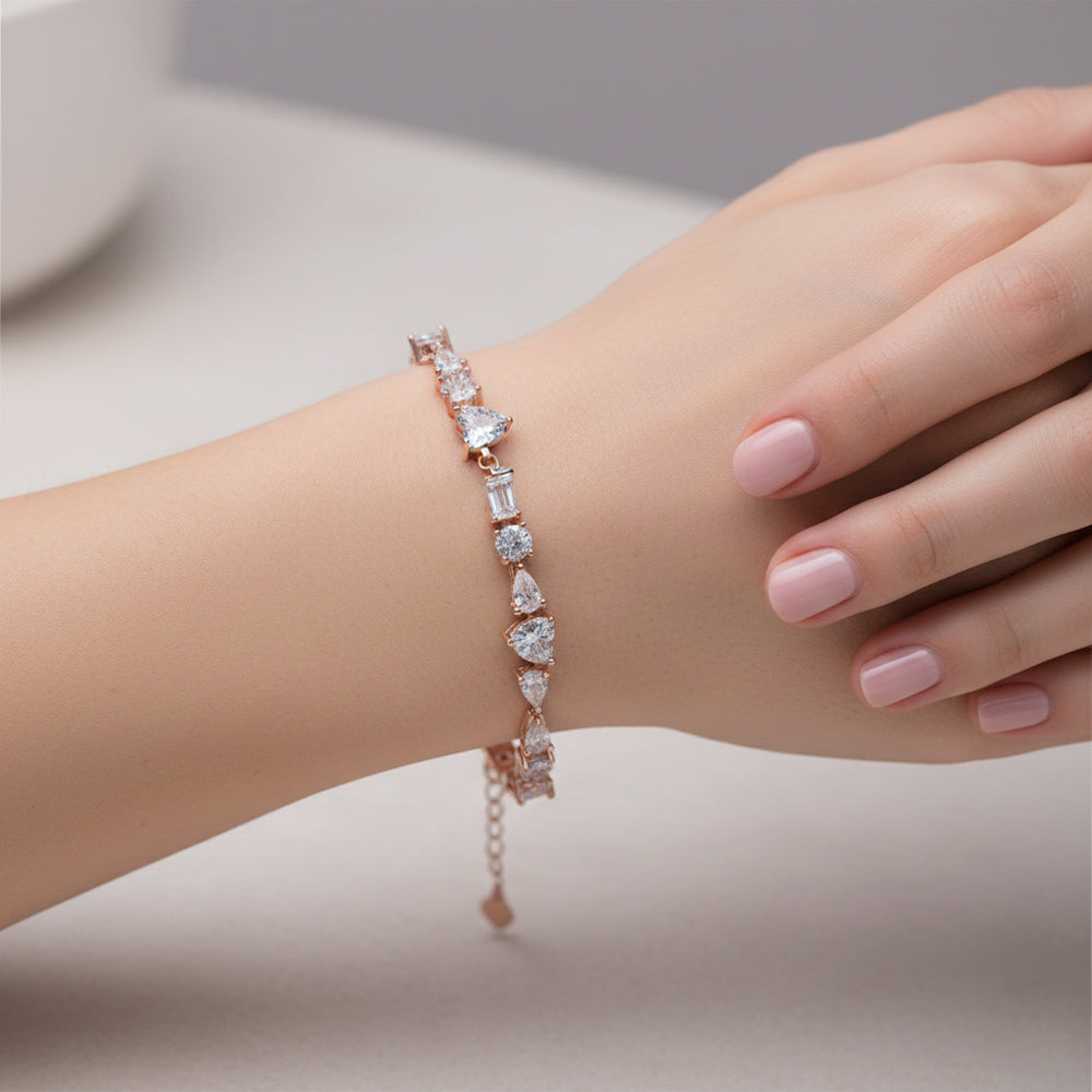 Rose Gold Miniature Designer Hand Bracelet