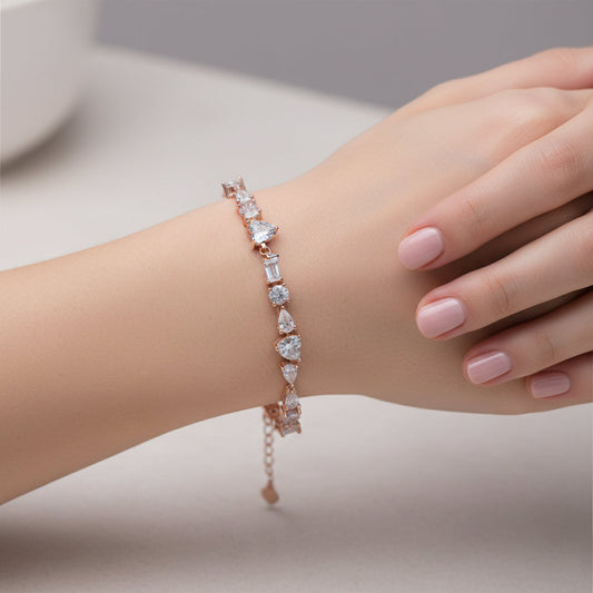 Rose Gold Miniature Designer Hand Bracelet
