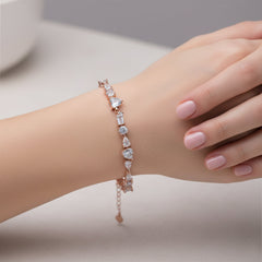 Rose Gold Miniature Designer Hand Bracelet