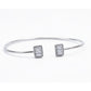 Silver White Baguette Cut Zircona Bracelet