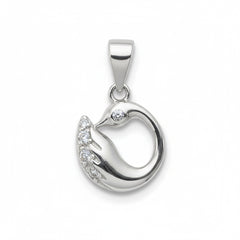 Silver Dazzling Swan pendant set