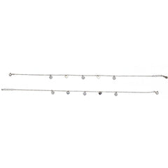 Silver Dazzling Pave Heart charm Anklet for her