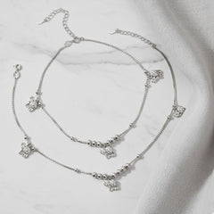Silver Lucky Elephant charm Anklet for her