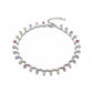 Silver Dazzling Rainbow Multi-colored Marquise Anklet