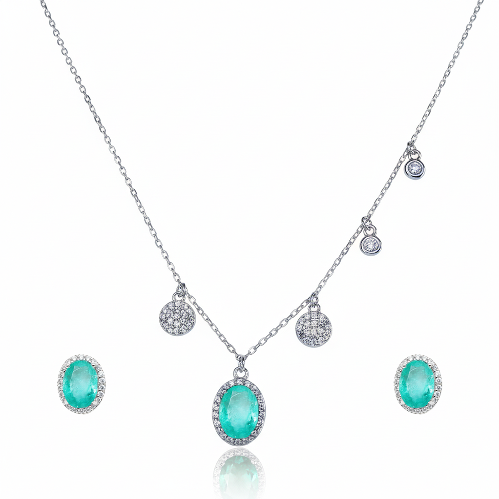 Silver Ocean Serenity Halo Set