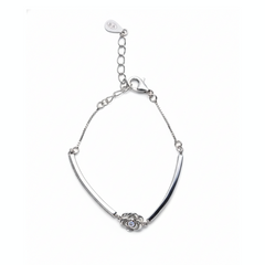 Silver Sparkling Rose Flower Bracelet for Kids