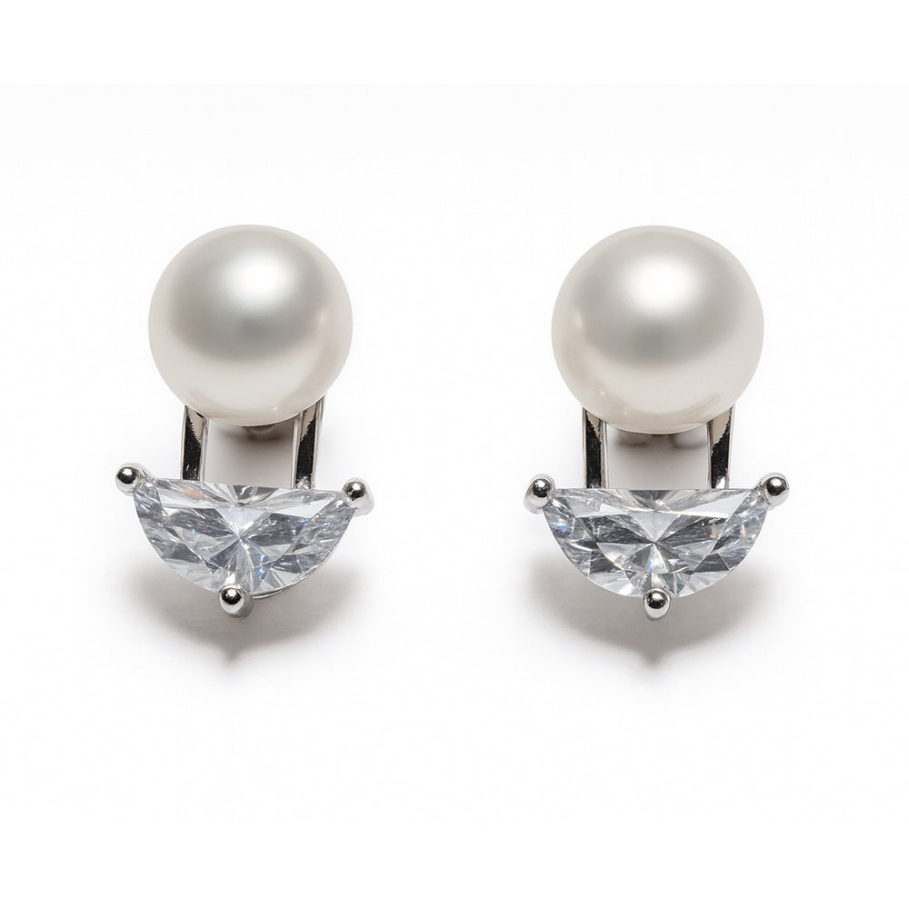 Silver Luminous Pearl Earrings
