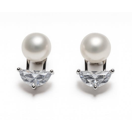 Silver Luminous Pearl Earrings