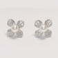 Silver Pearl with Floral Design Earrings