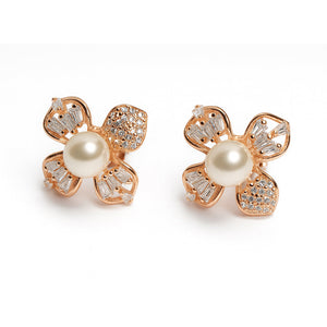Rose Gold Pearl with Floral Design