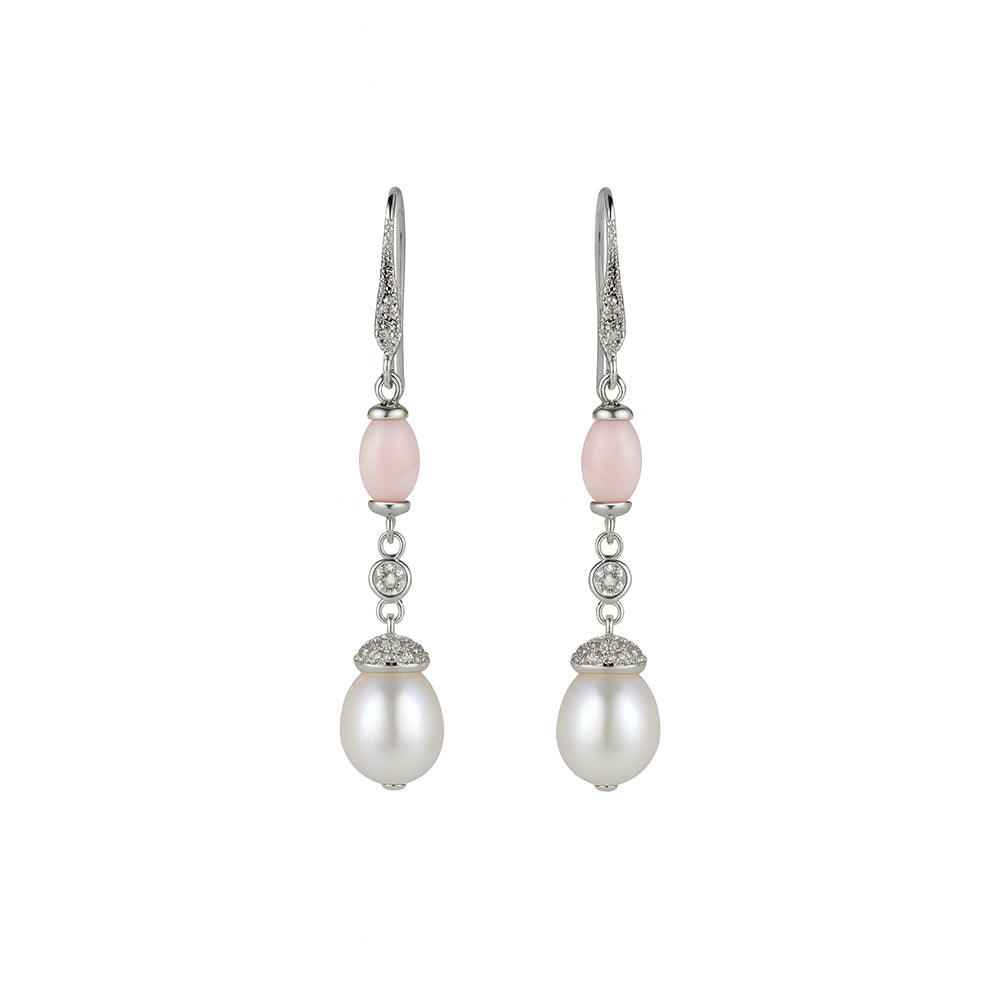Silver Pearl Premium Hanging Earrings