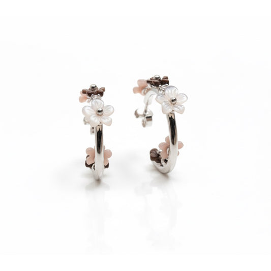 Silver Premium Floral Bali Earrings for Her