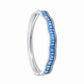 Silver Sapphire Blue Baguette cut Zirconia Bracelet