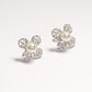 Silver Pearl with Floral Design Earrings