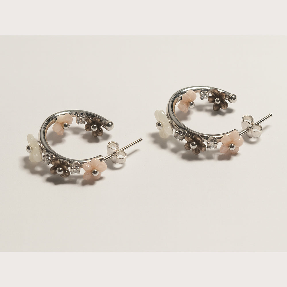 Silver Premium Floral Bali Earrings for Her