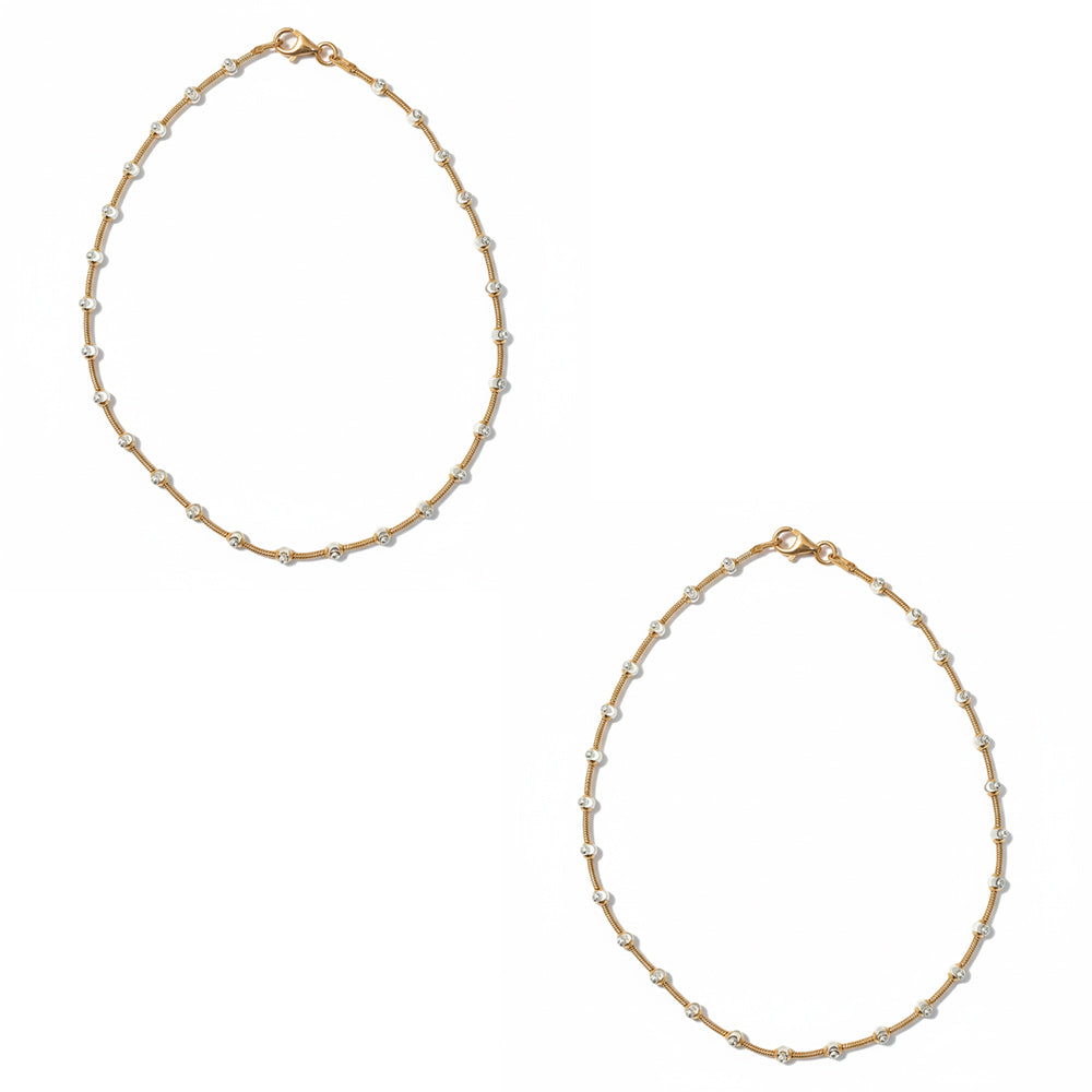 Rose gold luminous Silver Beads  Anklet for her