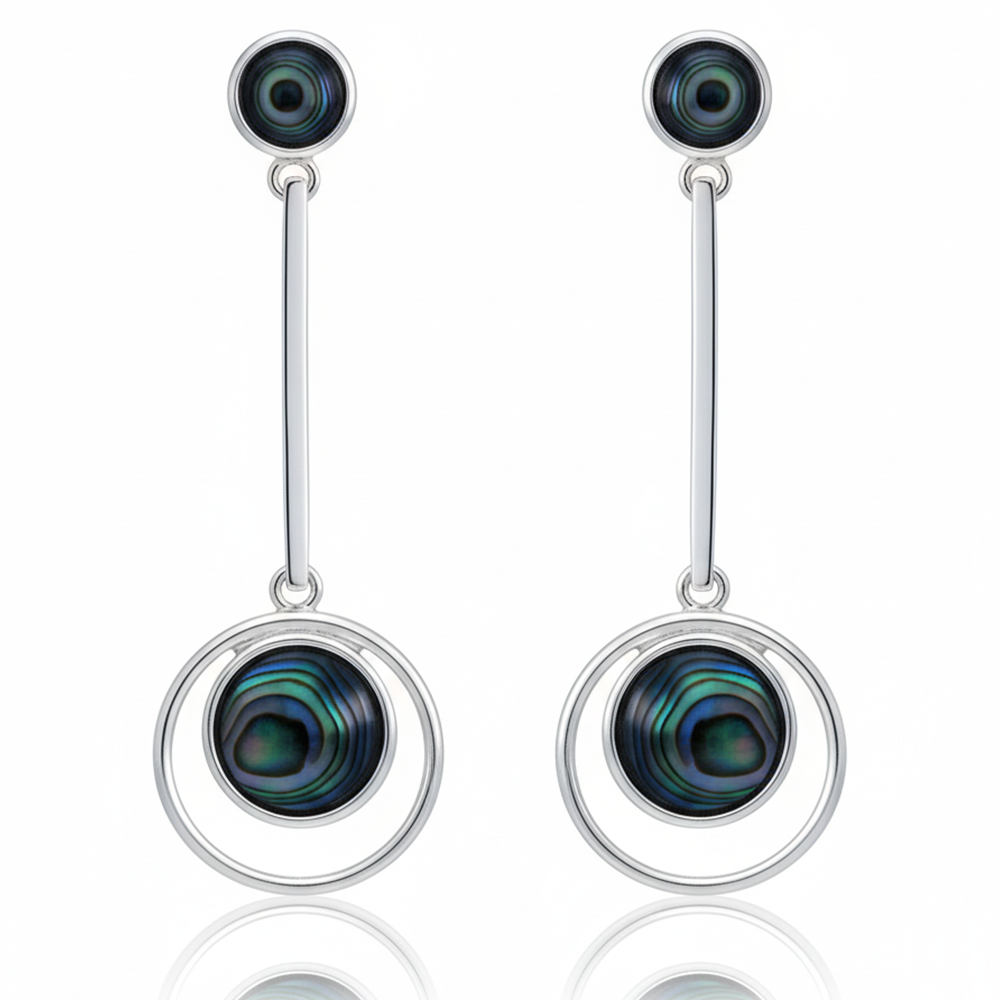 Silver Aurora Shell Earring