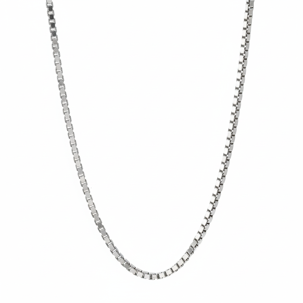 Silver Venetian Box Chain For Him
