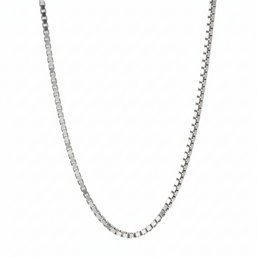 Silver Venetian Box Chain For Him