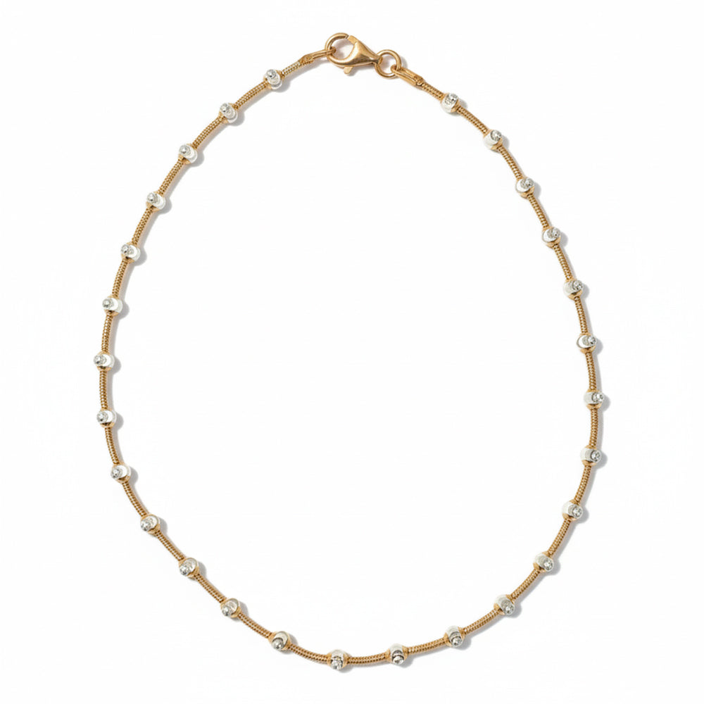 Rose gold luminous Silver Beads  Anklet for her