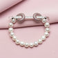 Silver Pave Pearl Hand Bracelet
