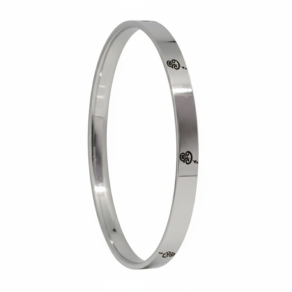 Sacred 925 Silver Kada with Tamil Om Symbol