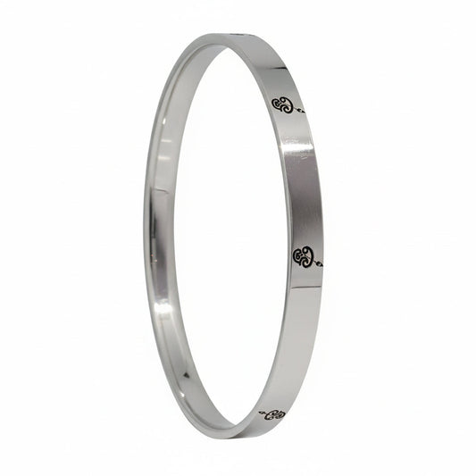 Sacred 925 Silver Kada with Tamil Om Symbol