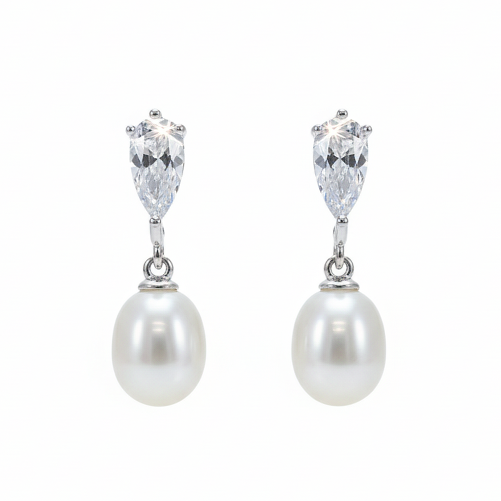Silver Elegant Pearl Drop Earring