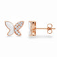 Rose Gold Exquisite Butterfly Studs Earrings