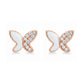 Rose Gold Exquisite Butterfly Studs Earrings