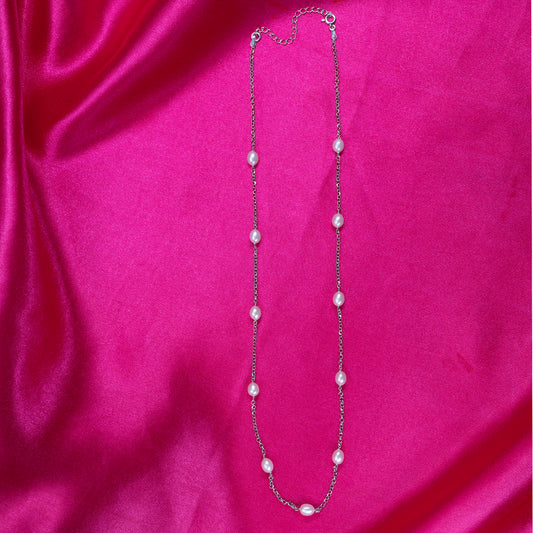 Silver classy Pearl Gemstone Chain