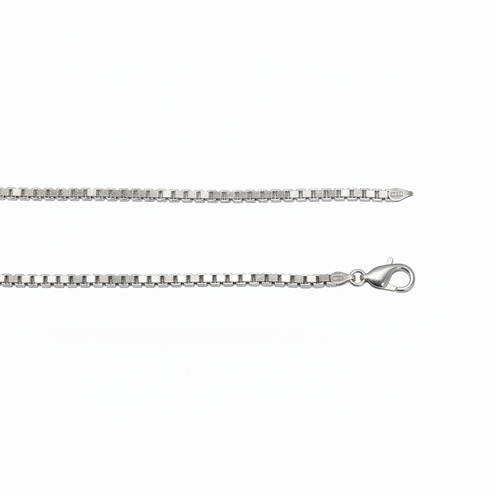 Silver Venetian Box Chain For Him