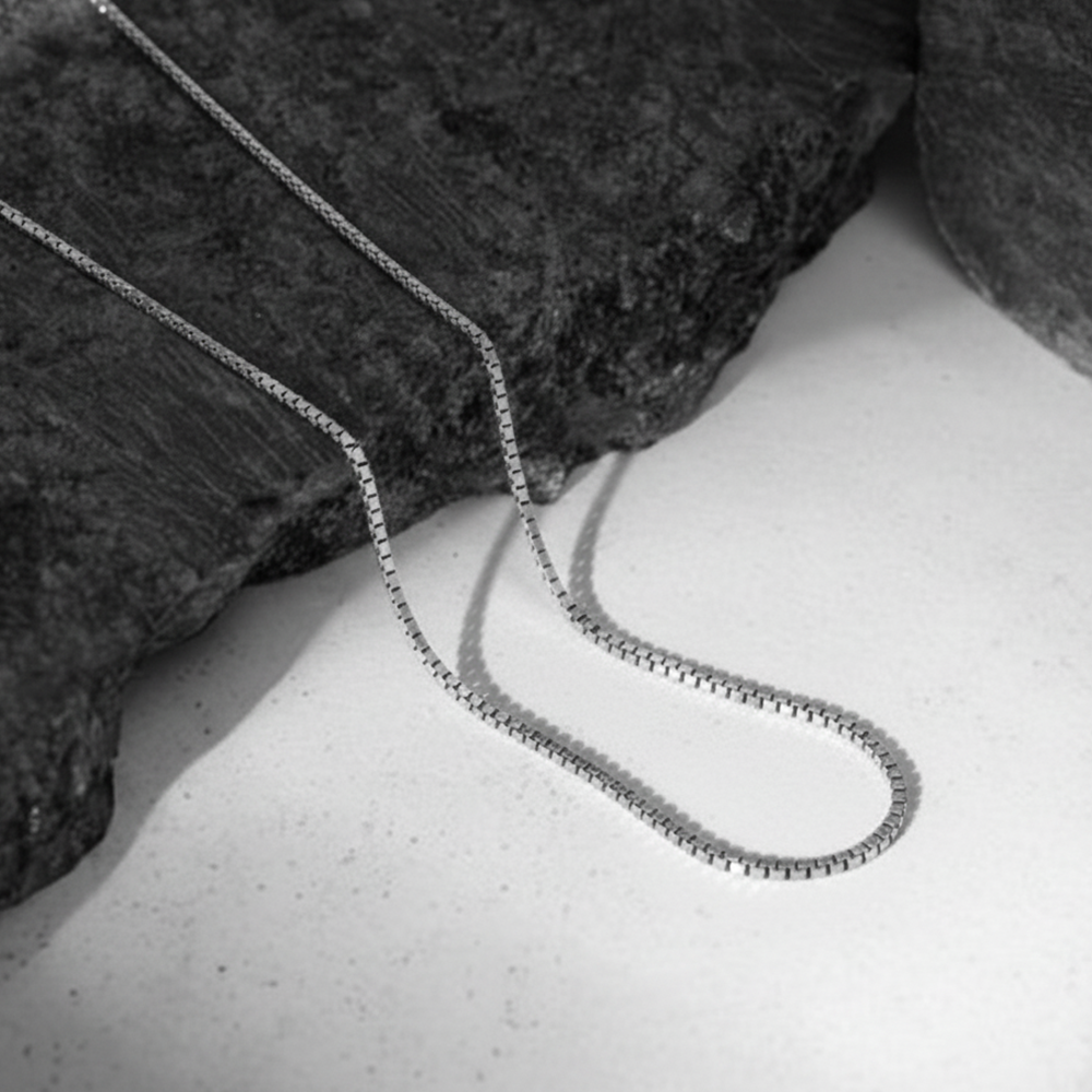 Silver Venetian Box Chain For Him