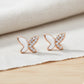 Rose Gold Exquisite Butterfly Studs Earrings