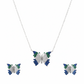 Silver Virtue Blue Butterfly Set
